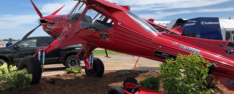 Red experimental STOL Bush airplane