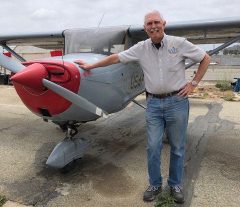 John Mahany with plane